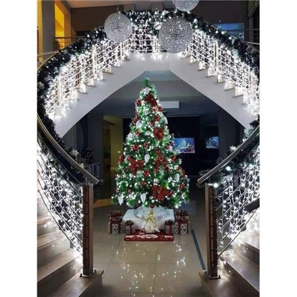 Christmas Icicle Lights Outdoor,360 LED 29.5ft 8Modes Fairy Icicle String Lights - Picture 6 of 14